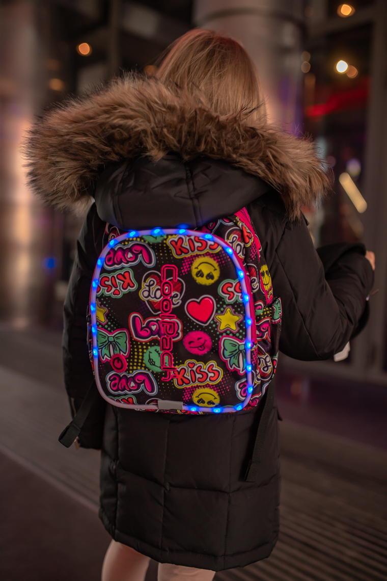 Świecący plecak, plecaki ledowe, plecaki świecące, bezpieczny plecak, led pack by coolpack